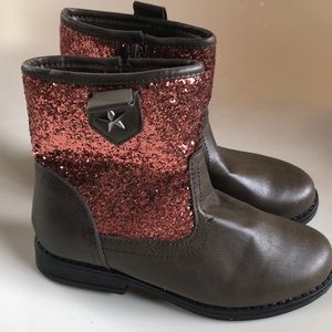 Jessica Carlyle girls brown rose gold glitter boot